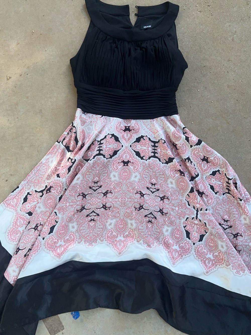 Melrose and Market | Dresses | Melrose And Market Black Bodice Pink Patterned Skater Dress
